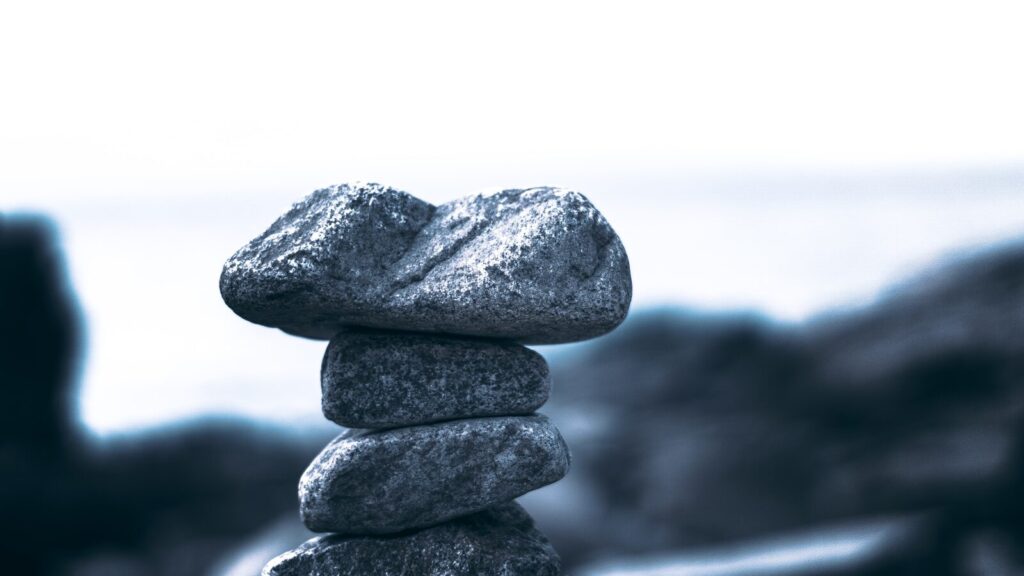 gray and black stone stack